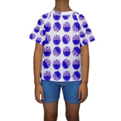 Kawaii Blueberry Jam Jar Pattern Kids  Short Sleeve Swimwear by snowwhitegirl