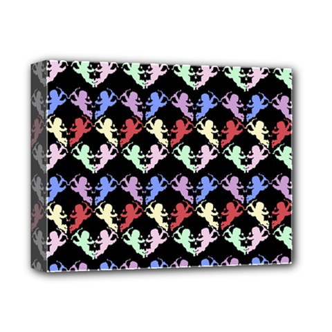 Colorful Cherubs Black Deluxe Canvas 14  X 11  (stretched) by snowwhitegirl