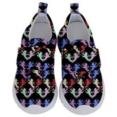 Colorful Cherubs Black Kids  Velcro No Lace Shoes by snowwhitegirl