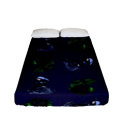 Gothic Girl Rose Blue Pattern Fitted Sheet (full/ Double Size) by snowwhitegirl