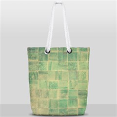 Abstract Green Tile Full Print Rope Handle Tote (small) by snowwhitegirl