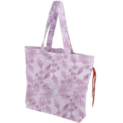 Pink Floral Drawstring Tote Bag by snowwhitegirl