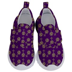 Victorian Crosses Purple Kids  Velcro No Lace Shoes by snowwhitegirl