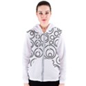 Abstract Black On White Circles Design Women s Zipper Hoodie View1