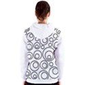 Abstract Black On White Circles Design Women s Zipper Hoodie View2