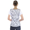 Abstract Black On White Circles Design Short Sleeve Front Detail Top View2