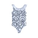 Abstract Black On White Circles Design Kids  Frill Swimsuit View1