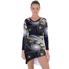 Fractal Bulbs Fantasy Curve Asymmetric Cut-out Shift Dress by Pakrebo