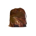 Fractal Copper Copper Color Leaf Drawstring Pouch (Medium) View1