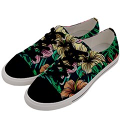 Hibiscus Dream Men s Low Top Canvas Sneakers by retrotoomoderndesigns