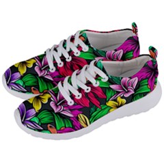 Neon Hibiscus Men s Lightweight Sports Shoes by retrotoomoderndesigns