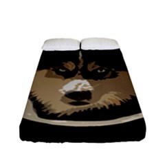 Husky Moon Fitted Sheet (full/ Double Size) by snowwhitegirl