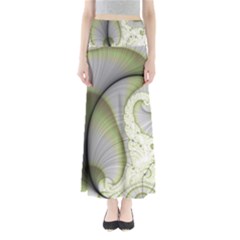 Graphic Fractal Eddy Curlicue Leaf Full Length Maxi Skirt by Pakrebo