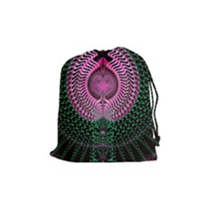 Fractal Traditional Fractal Hypnotic Drawstring Pouch (medium) by Pakrebo
