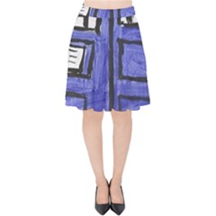 Tardis Painting Velvet High Waist Skirt by Sudhe