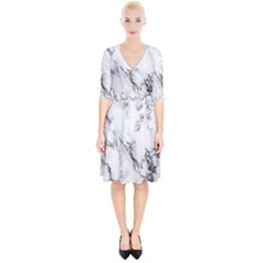 Marble Pattern Wrap Up Cocktail Dress by Sudhe