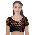 Algorithmic Drawings Velvet Short Sleeve Crop Top  View1