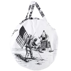 Apollo Moon Landing Nasa Usa Giant Round Zipper Tote by Sudhe