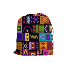 Abstract A Colorful Modern Illustration Drawstring Pouch (large) by Sudhe