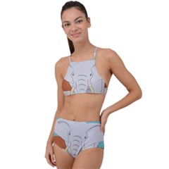 Africa Elephant Animals Animal High Waist Tankini Set by Sudhe
