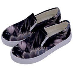 Angry Lion Digital Art Hd Kids  Canvas Slip Ons by Sudhe