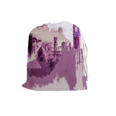 Abstract Painting Edinburgh Capital Of Scotland Drawstring Pouch (large) by Sudhe