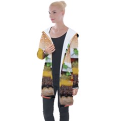 Abstract Barbeque Bbq Beauty Beef Longline Hooded Cardigan by Sudhe