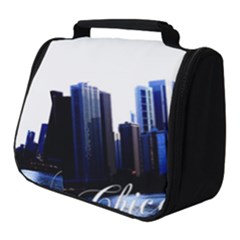 Abstract Of Downtown Chicago Effects Full Print Travel Pouch (small) by Sudhe