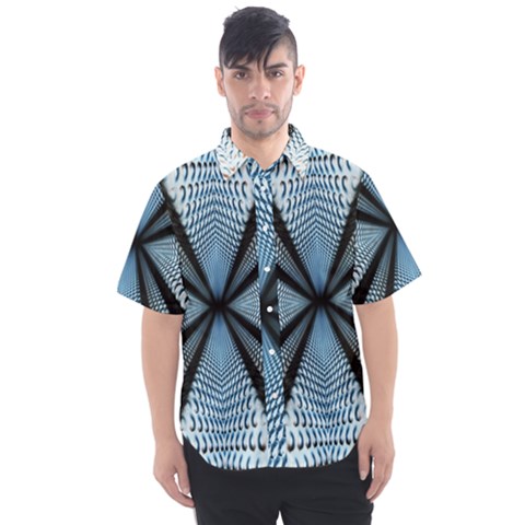 6th Dimension Metal Abstract Obtained Through Mirroring Men s Short Sleeve Shirt by Sudhe