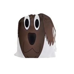 Dog Pup Animal Canine Brown Pet Drawstring Pouch (large) by Sudhe