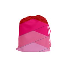Geometric Shapes Magenta Pink Rose Drawstring Pouch (medium) by Sudhe