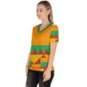 Burger Bread Food Cheese Vegetable Women s V-Neck Scrub Top View2