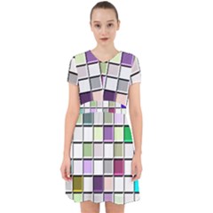 Color Tiles Abstract Mosaic Background Adorable In Chiffon Dress by Sudhe