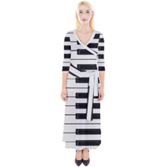 Keybord Piano Quarter Sleeve Wrap Maxi Dress by Sudhe