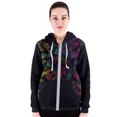 Falling Hearts  Women s Zipper Hoodie by LoolyElzayat