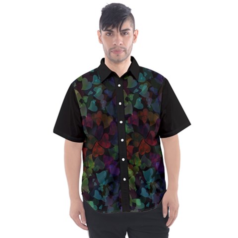 Falling Hearts  Men s Short Sleeve Shirt by LoolyElzayat