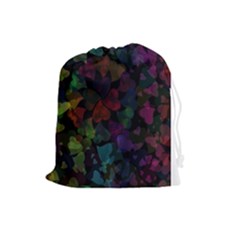 Falling Hearts  Drawstring Pouch (large) by LoolyElzayat