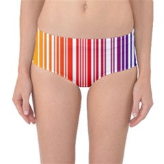 Colorful Gradient Barcode Mid-waist Bikini Bottoms by Sudhe