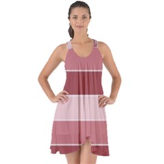 Striped Shapes Wide Stripes Horizontal Geometric Show Some Back Chiffon Dress by Sudhe