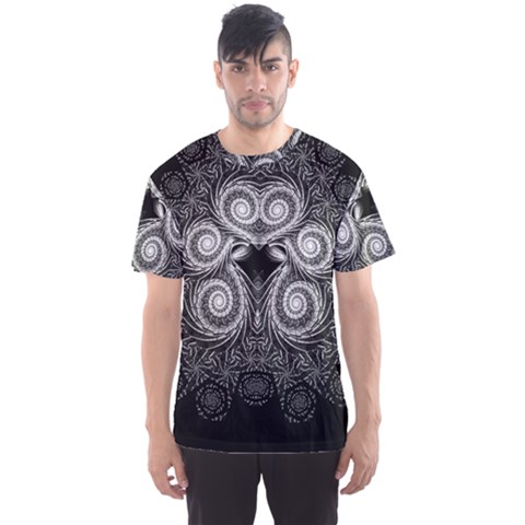 Fractal Filigree Lace Vintage Men s Sports Mesh Tee by Sudhe