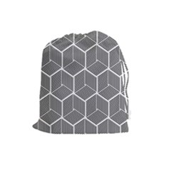 Cube Pattern Cube Seamless Repeat Drawstring Pouch (large) by Sudhe