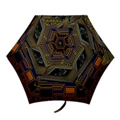 Processor Cpu Board Circuits Mini Folding Umbrellas by Sudhe