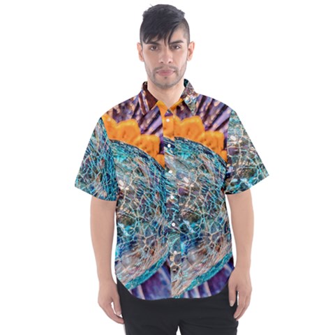 Multi Colored Glass Sphere Glass Men s Short Sleeve Shirt by Sudhe