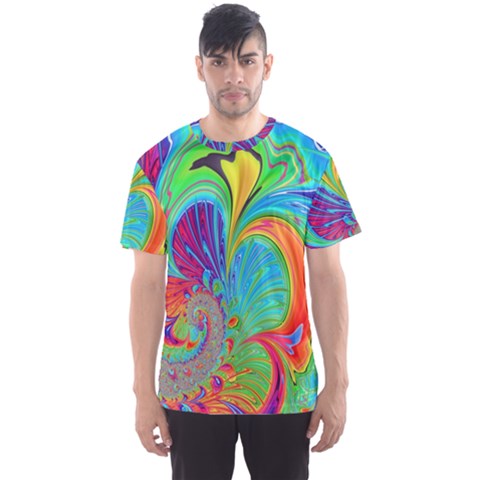Fractal Art Psychedelic Fantasy Men s Sports Mesh Tee by Sudhe
