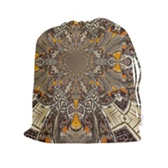 Abstract Digital Geometric Pattern Drawstring Pouch (xxl) by Sudhe