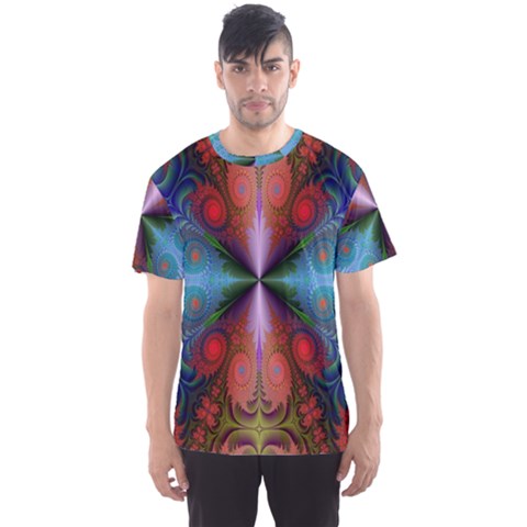 Fractal Background Design Men s Sports Mesh Tee by Sudhe