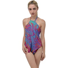 Fractal Bright Fantasy Design Go With The Flow One Piece Swimsuit by Sudhe