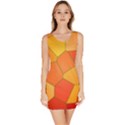 Background Pattern Of Orange Mosaic Bodycon Dress View1