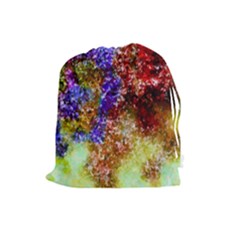 Splashes Of Color Background Drawstring Pouch (large) by Sudhe