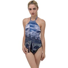 Architecture Big Ben Bridge Buildings Go With The Flow One Piece Swimsuit by Sudhe